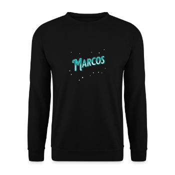 Marco's name personalized - Unisex Sweatshirt - black - Front - Alina (178cm) & Michal (187cm)