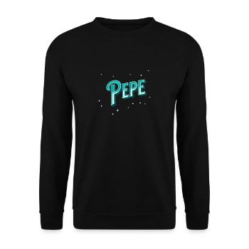 Pepe Namen personalisiert - Unisex Pullover - Schwarz - Vorne - Alina (178cm) & Michal (187cm)