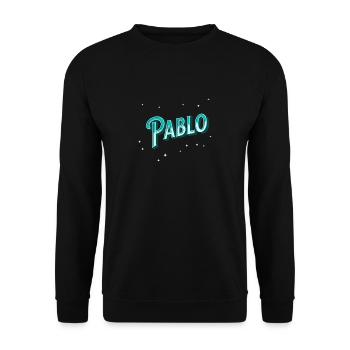 Nom Pablo personnalisé - Sweat-shirt Unisexe - noir - Devant - Alina (178cm) & Michal (187cm)