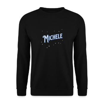 Michele name personalized - Unisex Sweatshirt - black - Front - Alina (178cm) & Michal (187cm)