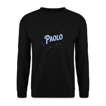Paolo Namen personalisiert - Unisex Pullover - Schwarz - Vorne - Alina (178cm) & Michal (187cm)