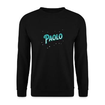 Paolo Namen personalisiert - Unisex Pullover - Schwarz - Vorne - Alina (178cm) & Michal (187cm)