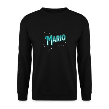Mario name personalized - Unisex Sweatshirt - black - Front - Alina (178cm) & Michal (187cm)