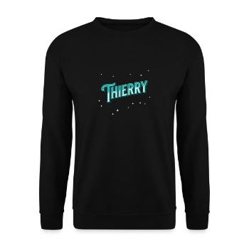 Nom Thierry personnalisé - Sweat-shirt Unisexe - noir - Devant - Alina (178cm) & Michal (187cm)
