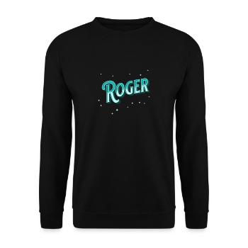 Roger name personalized - Unisex Sweatshirt - black - Front - Alina (178cm) & Michal (187cm)