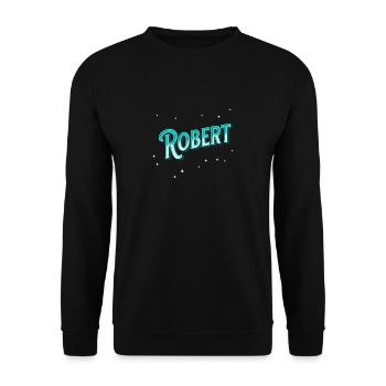 Robert Namen personalisiert - Unisex Pullover - Schwarz - Vorne - Alina (178cm) & Michal (187cm)