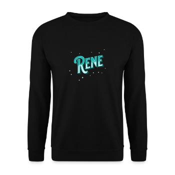 Rene Namen personalisiert - Unisex Pullover - Schwarz - Vorne - Alina (178cm) & Michal (187cm)