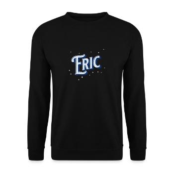 Eric Namen personalisiert - Unisex Pullover - Schwarz - Vorne - Alina (178cm) & Michal (187cm)