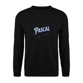 Pascal Namen personalisiert - Unisex Pullover - Schwarz - Vorne - Alina (178cm) & Michal (187cm)