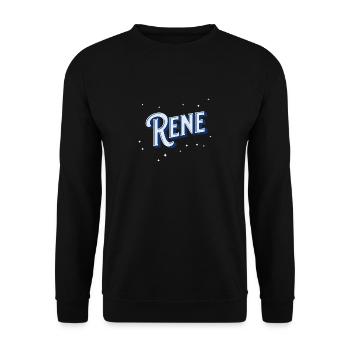 Rene Namen personalisiert - Unisex Pullover - Schwarz - Vorne - Alina (178cm) & Michal (187cm)