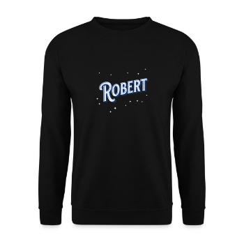 Robert Namen personalisiert - Unisex Pullover - Schwarz - Vorne - Alina (178cm) & Michal (187cm)