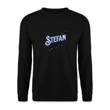 Stefan's name personalized - Unisex Sweatshirt - black - Front - Alina (178cm) & Michal (187cm)