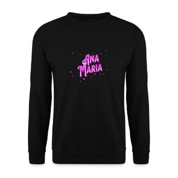 Anna Maria name personalized - Unisex Sweatshirt - black - Front - Alina (178cm) & Michal (187cm)