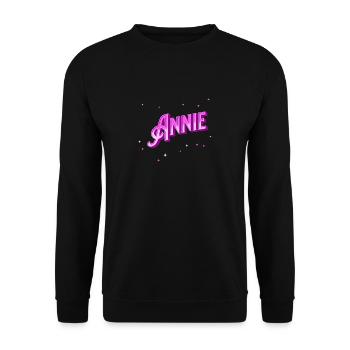 Annie Namen personalisiert - Unisex Pullover - Schwarz - Vorne - Alina (178cm) & Michal (187cm)