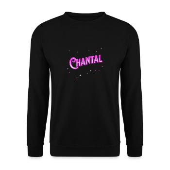 Chantal Namen personalisiert - Unisex Pullover - Schwarz - Vorne - Alina (178cm) & Michal (187cm)