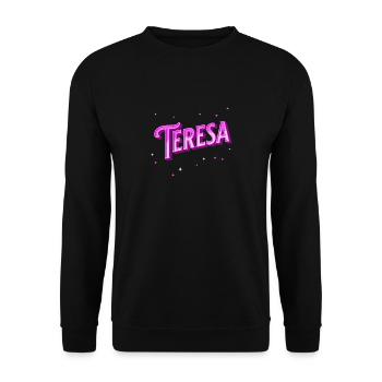 Teresa Namen personalisiert - Unisex Pullover - Schwarz - Vorne - Alina (178cm) & Michal (187cm)
