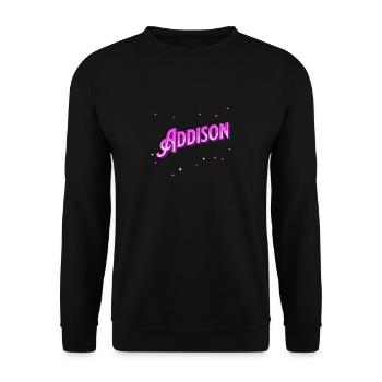 Addison name personalized - Unisex Sweatshirt - black - Front - Alina (178cm) & Michal (187cm)