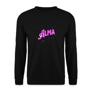 Alma name personalized - Unisex Sweatshirt - black - Front - Alina (178cm) & Michal (187cm)