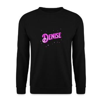 Denise Namen personalisiert - Unisex Pullover - Schwarz - Vorne - Alina (178cm) & Michal (187cm)