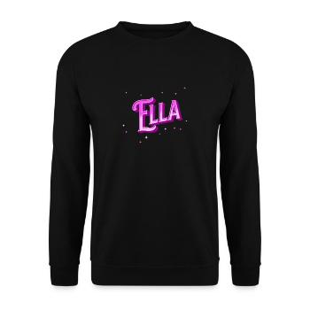 Ella Namen personalisiert - Unisex Pullover - Schwarz - Vorne - Alina (178cm) & Michal (187cm)