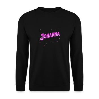 Johanna Namen personalisiert - Unisex Pullover - Schwarz - Vorne - Alina (178cm) & Michal (187cm)