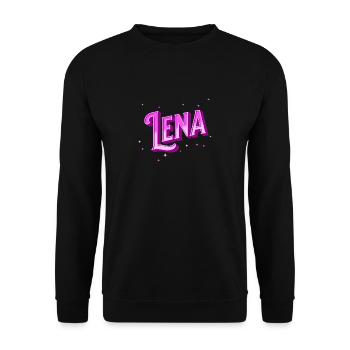 Lena Namen personalisiert - Unisex Pullover - Schwarz - Vorne - Alina (178cm) & Michal (187cm)