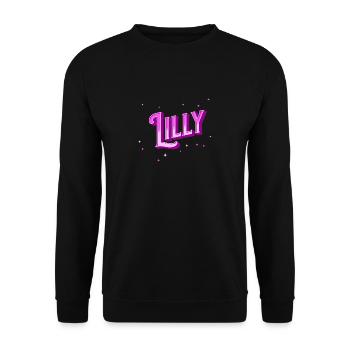 Lilly name personalized - Unisex Sweatshirt - black - Front - Alina (178cm) & Michal (187cm)