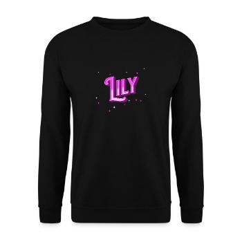 Lily name personalized - Unisex Sweatshirt - black - Front - Alina (178cm) & Michal (187cm)