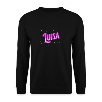 Luisa Namen personalisiert - Unisex Pullover - Schwarz - Vorne - Alina (178cm) & Michal (187cm)