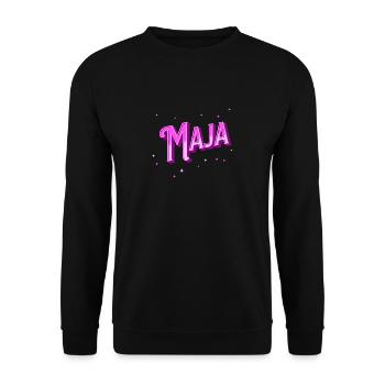 Maya name personalized - Unisex Sweatshirt - black - Front - Alina (178cm) & Michal (187cm)