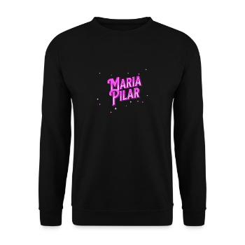 Maria Pilar name personalized - Unisex Sweatshirt - black - Front - Alina (178cm) & Michal (187cm)