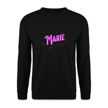 Marie nom personnalisé - Sweat-shirt Unisexe - noir - Devant - Alina (178cm) & Michal (187cm)