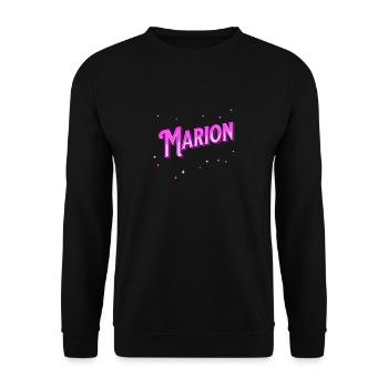 Nom Marion personnalisé - Sweat-shirt Unisexe - noir - Devant - Alina (178cm) & Michal (187cm)