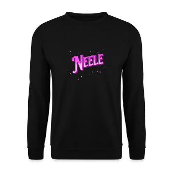 Neele Namen personalisiert - Unisex Pullover - Schwarz - Vorne - Alina (178cm) & Michal (187cm)