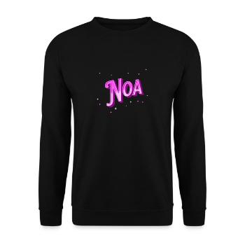 Noa name personalized - Unisex Sweatshirt - black - Front - Alina (178cm) & Michal (187cm)
