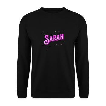 Sarah name personalized - Unisex Sweatshirt - black - Front - Alina (178cm) & Michal (187cm)