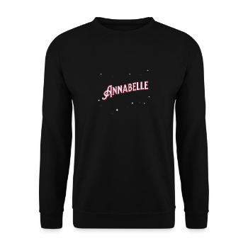 Annabelle Namen personalisiert - Unisex Pullover - Schwarz - Vorne - Alina (178cm) & Michal (187cm)