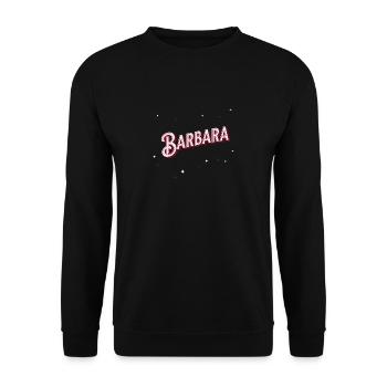 Barbara Namen personalisiert - Unisex Pullover - Schwarz - Vorne - Alina (178cm) & Michal (187cm)