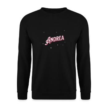 Andrea Namen personalisiert - Unisex Pullover - Schwarz - Vorne - Alina (178cm) & Michal (187cm)