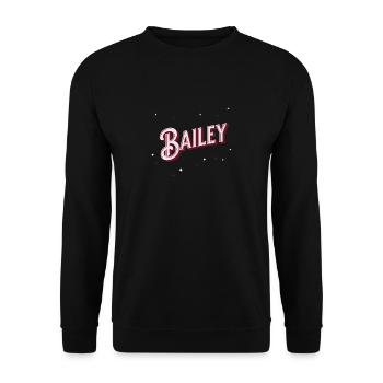 Bailey Namen personalisiert - Unisex Pullover - Schwarz - Vorne - Alina (178cm) & Michal (187cm)