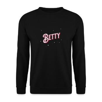 Prénom Betty personnalisé - Sweat-shirt Unisexe - noir - Devant - Alina (178cm) & Michal (187cm)
