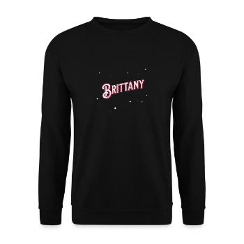 Brittany Namen personalisiert - Unisex Pullover - Schwarz - Vorne - Alina (178cm) & Michal (187cm)