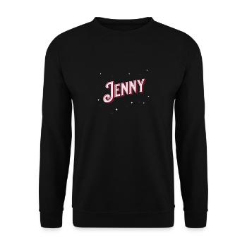 Personalized Jenny name - Unisex Sweatshirt - black - Front - Alina (178cm) & Michal (187cm)