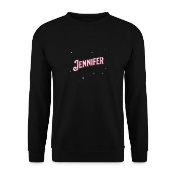 Jennifer Namen personalisiert - Unisex Pullover - Schwarz - Vorne - Alina (178cm) & Michal (187cm)