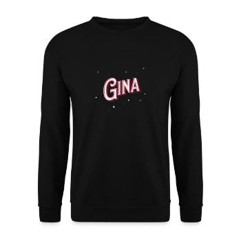 Prénom Gina personnalisé - Sweat-shirt Unisexe - noir - Devant - Alina (178cm) & Michal (187cm)