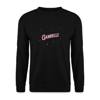 Gabrielle name personalized - Unisex Sweatshirt - black - Front - Alina (178cm) & Michal (187cm)