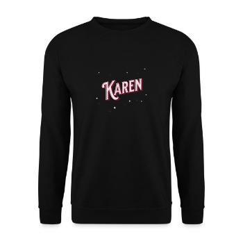 Prénom Karen personnalisé - Sweat-shirt Unisexe - noir - Devant - Alina (178cm) & Michal (187cm)