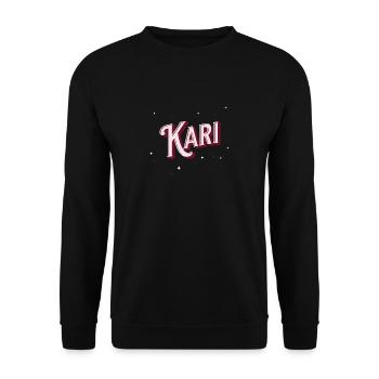 Prénom Kari personnalisé - Sweat-shirt Unisexe - noir - Devant - Alina (178cm) & Michal (187cm)