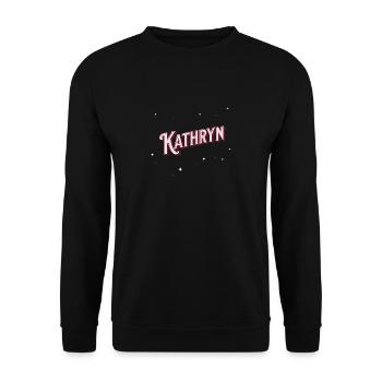 Prénom Kathryn personnalisé - Sweat-shirt Unisexe - noir - Devant - Alina (178cm) & Michal (187cm)