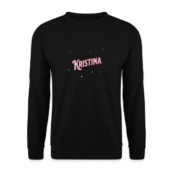 Kristine Namen personalisiert - Unisex Pullover - Schwarz - Vorne - Alina (178cm) & Michal (187cm)
